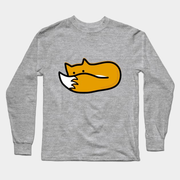 Shy Fox Long Sleeve T-Shirt by happyfruitsart